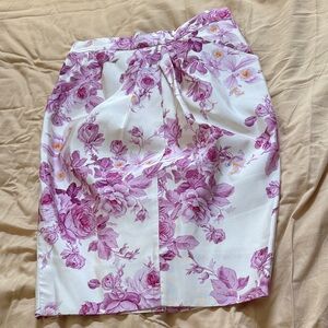 Dior Floral Pencil Skirt in Pink and White